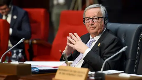 Getty Images European Commission President Juncker spoke about Brexit as he arrived at the EU-Arab League summit on Sunday