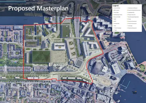 Cardiff council Masterplan map for Atlantic Wharf development