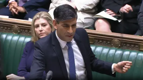 UK Parliament/PA Media Rishi Sunak during Prime Minister's Questions
