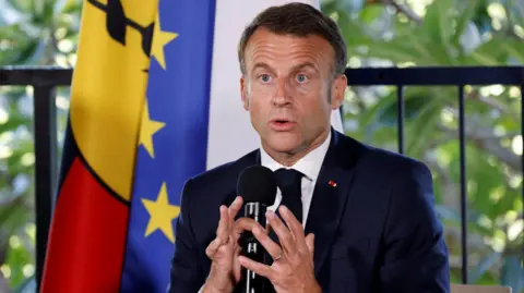 Reuters French President Emmanuel Macron speaks in Nouméa, New Caledonia Photo: May 23, 2024 