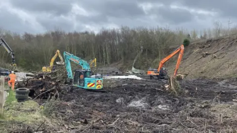 Work being carried out around landslip