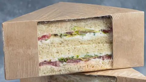 Getty Images Pre-packed sandwich containing lettuce