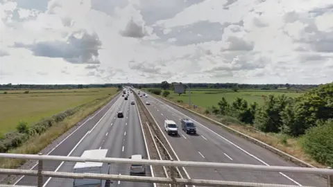 Google Road bridge over the M4 in Wiltshire