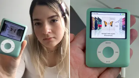 Cheri Sanih Cheri Sanih and her mint green iPod.
