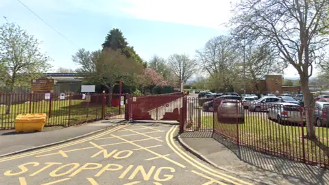 Google Entrance to Milford Junior School in Yeovil