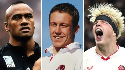 Jonah Lomu, Jonny Wilkinson and Henry Pollock in a composite image