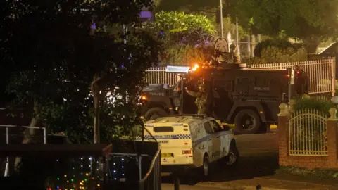 EPA A police armoured vehicle is pictured