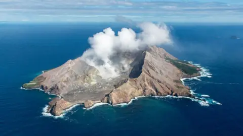 Getty Images An Aerial view of White Island located in Bay of Plenty on March 26, 2016 near Whakatane, New Zealand.