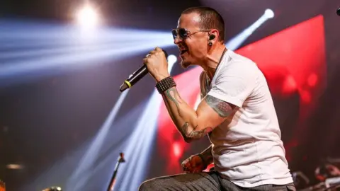 Getty Images Chester performing