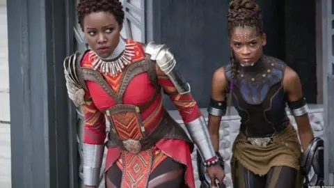 Marvel Studios Lupita Nyong'o and Letitia Wright in Black Panther