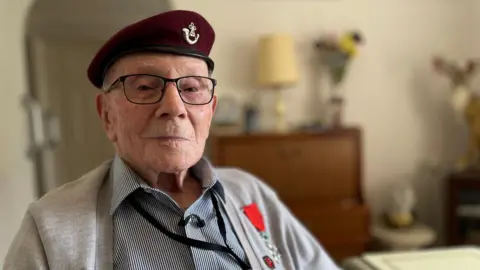 Jo Makel/BBC John Arthur, a D-Day veteran