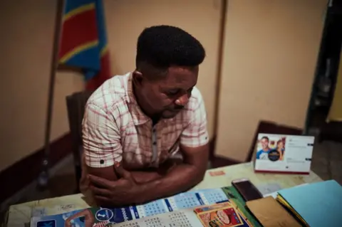 Hugh Kinsella Cunningham Coach Carlos Kabongo in his office underneath the Stade