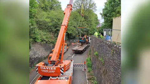 Bristol City Council Image of the Kingsweston Iron Bridge being re-installed