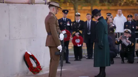 RoyalFamily/X The Princess Royal attending a Dawn Service commemorating Anzac Day.