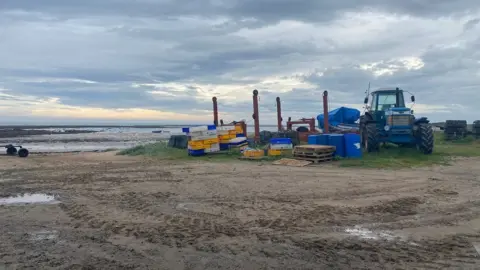 BBC Launch tractor and fishing equipment at Boulmer