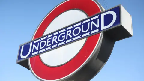 London underground round sign. 