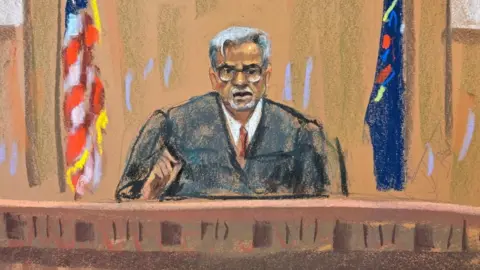 Reuters File image of a court sketch of Justice Juan Merchan