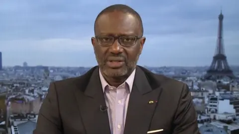 Tidjane Thiam during a BBC interview