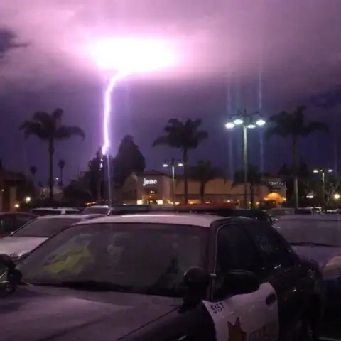 SB Sheriff's Office A single fork of lightning in less detail
