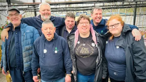 BBC Students at Horticap garden centre in Harrogate