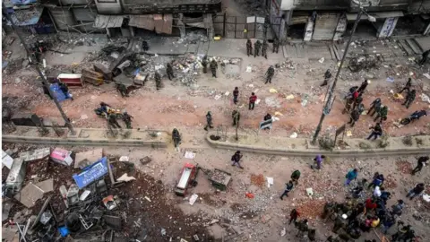 AFP A general view of the riot-hit area following clashes between people supporting and opposing a cententious amendment to Indias citizenship law, in New Delhi on February 27, 2020