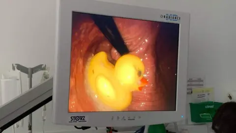 My Family Vets/PA Media Internal camera image of rubber duck