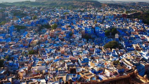 AFP Luchtfoto van de stad Jodhpur in Rajasthan, India, 4 december 2013. 