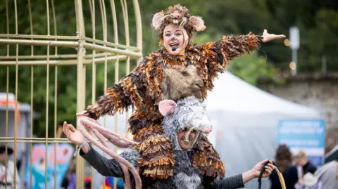 Paul Campbell Performers dressed as mice at the Belladrum Tartan Heart Festival.