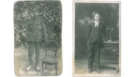 Phillips family "Uncle Ted" in his military uniform, and when he was a teenager living in Bath