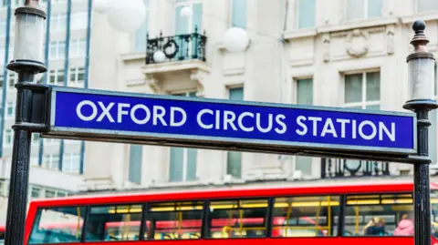 Oxford Circus Underground station sign