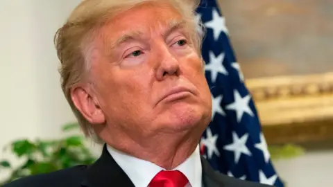 AFP US President Donald Trump at a ceremony at the White House