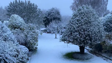 Happy Gardener Snow in Coleorton village, in North West Leicestershire