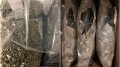 West Yorkshire Police Plastic parcels containing cannabis 