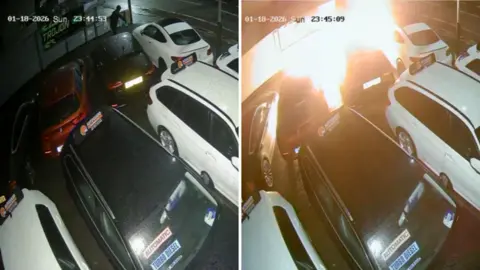 Supplied A CCTV footage view of the fire starting.