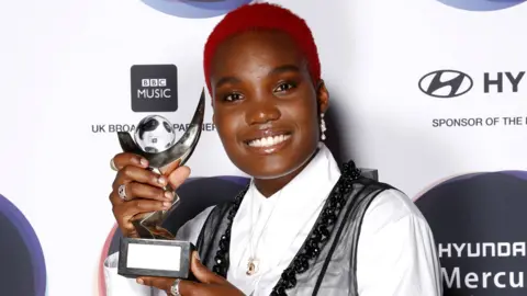 Getty Images Arlo Parks, winner of the Hyundai Mercury Music Prize 2021 at the Eventim Apollo, Hammersmith, London on 9 September 2021