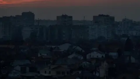 Reuters Odesa at dusk during a power outage on Sunday