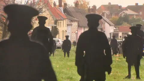 BBC Soldier silhouettes in Haughley