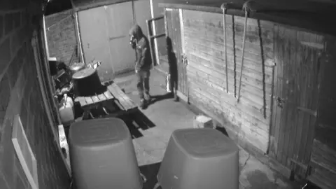 The Wrestlers CCTV footage of a person in a yard