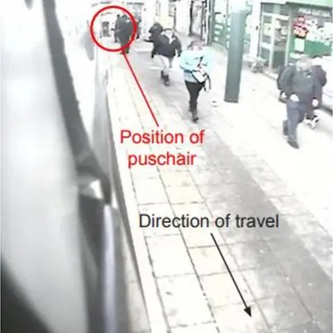 Nottingham Trams Driver's view of the pushchair