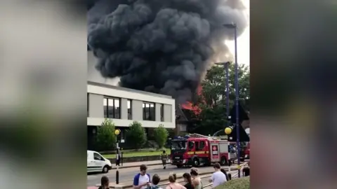 @BrumBabyBank Fire at the Cadbury Club in Bournville, Birmingham