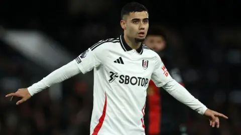 Andreas Pereira playing for Fulham against Bournemouth in the Premier League