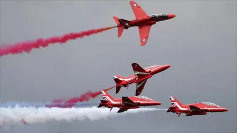 Displays at the seafront included the Battle of Britain Memorial Flight and the Red Arrows.