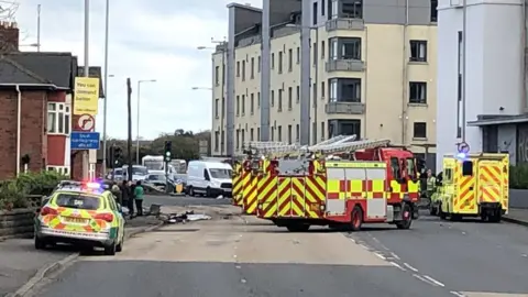 Belfast Bangor A2 main road closed after multi vehicle crash