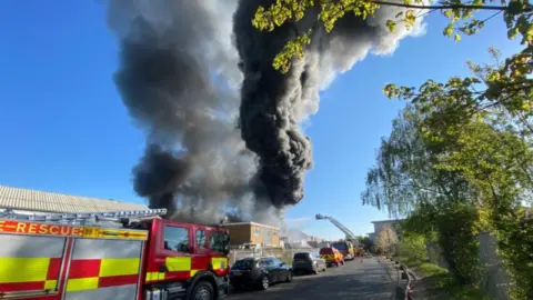 Essex Fire and Rescue Fire on River Way in Harlow