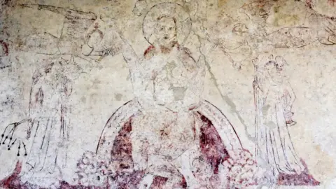 Andrew Lambourne Christ in majesty wall painting, Flamstead church