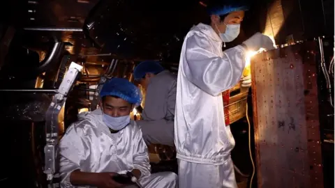 Workers at nuclear fusion plant