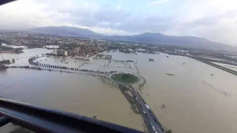 Tuscany Governor Eugenio Giani This was the scene over Campi Bisenzio and Prato after the River Bisenzio burst its banks