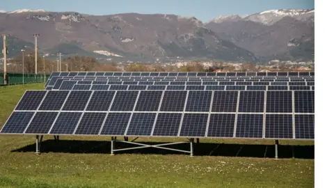 solar panels in a field