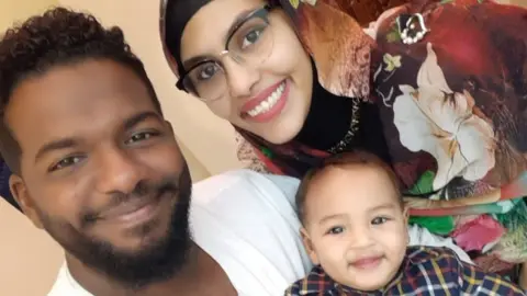 Niam Ali Niam with her husband Mohammed and son Yousif