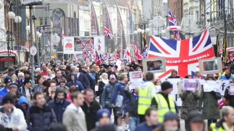 PAcemaker Thousands of people marching through Belfast city centre